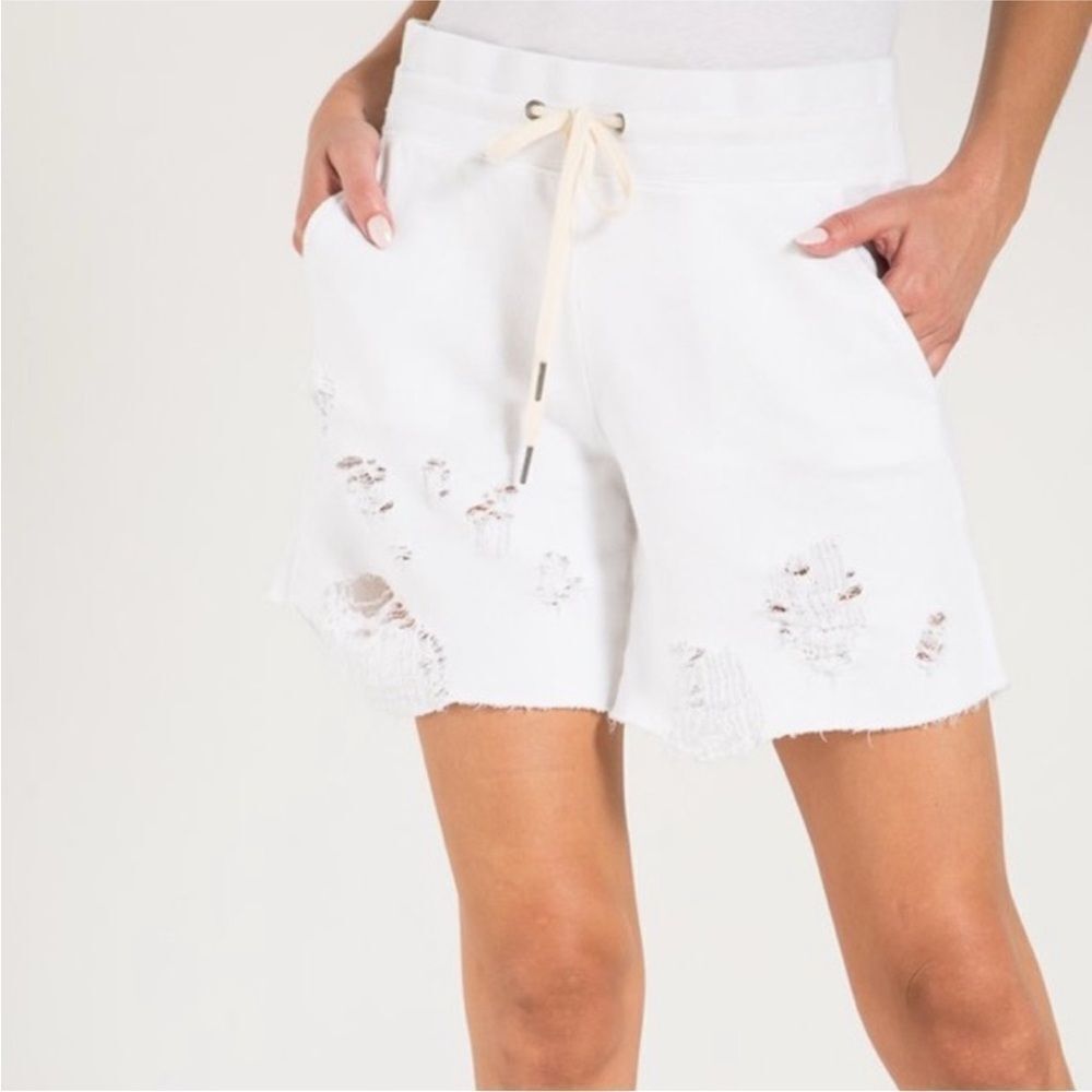 N:PHILANTHROPY | NEW Ivory Distressed Drawstring Waist Shorts Women’s Size Small